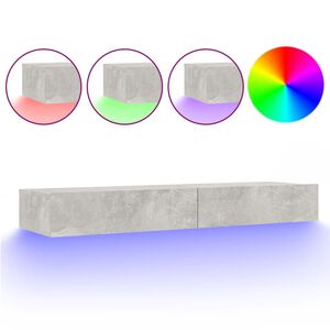 vidaXL TV Cabinet with LED Lights Concrete Grey 120x35x15.5 cm