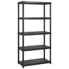 vidaXL Storage Shelf 5-Tier Black 340x40x185 cm Plastic