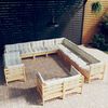 vidaXL 13 Piece Garden Lounge Set with Cream Cushions Solid Pinewood
