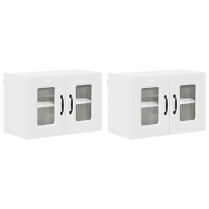 vidaXL Dishwasher Panel Kalmar 2 pcs White Engineered Wood