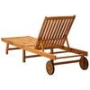 vidaXL Garden Sun Lounger with Cushion Solid Acacia Wood