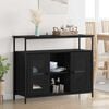 vidaXL Sideboard Black Oak 100 x 35 x 80 cm Engineered Wood