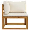 vidaXL 7 Piece Garden Lounge Set with Cushion Cream Solid Acacia Wood