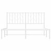 vidaXL Metal Bed Frame without Mattress with Headboard White 135x190cm