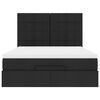 vidaXL Ottoman Bed with Mattress Black Queen Fabric