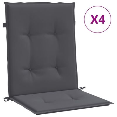 vidaXL Garden Lowback Chair Cushions 4 pcs Anthracite Oxford Fabric