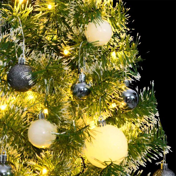 vidaXL Artificial Christmas Tree 150 LEDs&Ball Set&Flocked Snow 150 cm