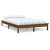 vidaXL Bed Frame without Mattress Honey Brown Double Solid Wood