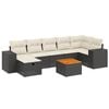 vidaXL 8 Piece Garden Sofa Set with Cushions Black Poly Rattan