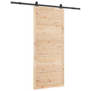 vidaXL Sliding Door 100 x 208 cm Solid Pine Wood Natural