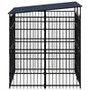 vidaXL Outdoor Dog Kennel with Roof Steel 3.69 m²