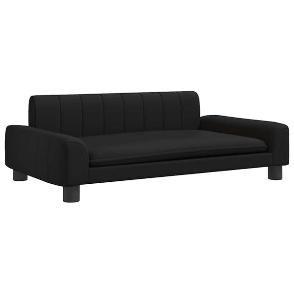 vidaXL Kids Sofa Black 90x53x30 cm Faux Leather