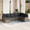 vidaXL Garden Sofa Set with Cushion 8 pcs Grey Poly rattan