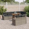 vidaXL Garden Sofa Set with Cushion Manual 9 pcs Grey