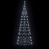 vidaXL LED Christmas Tree with Ground Spikes Cool White 250 cm Iron