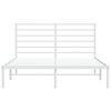vidaXL Metal Bed Frame without Mattress with Headboard White 150x200cm