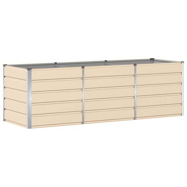 vidaXL Planter Ivory 240 x 80 x 75 cm Steel