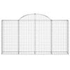 vidaXL Arched Gabion Baskets 8 pcs 200x30x100/120 cm Galvanised Iron