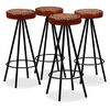 vidaXL Bar Set 5 Pieces Solid Wood Acacia. Genuine Leather & Canvas