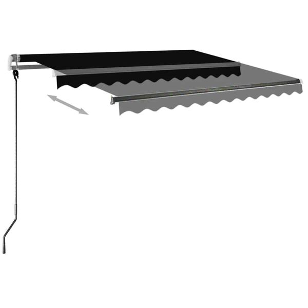 vidaXL Manual Retractable Awning with LED 350x250 cm Anthracite