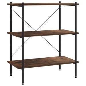 vidaXL 3-Tier Shelving Unit Black and Dark Wood 80x40x92 cm