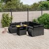 vidaXL 9 Piece Garden Sofa Set with Cushions Black Poly Rattan