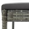 vidaXL Garden Bar Stools with Cushions 4 pcs Grey Poly Rattan