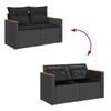vidaXL 10 Piece Garden Sofa Set with Cushions Black Poly Rattan Acacia