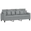 vidaXL 3 Piece Sofa Set with Pillows Light Grey Fabric