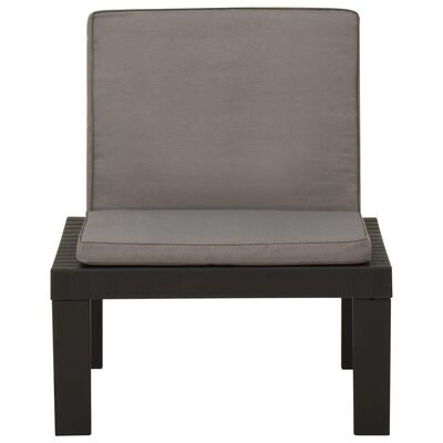 vidaXL Garden Lounge Chair with Cushion Plastic Grey
