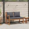 vidaXL Garden Bench 114.5 cm with Dark Grey Cushion Solid Acacia Wood