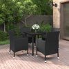 vidaXL 5 Piece Garden Dining Set Poly Rattan and Glass