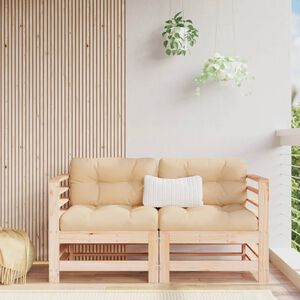 vidaXL Corner Sofas with Cushions 2 pcs Solid Wood Pine