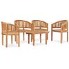 vidaXL 5 Piece Banana Garden Lounge Set Solid Teak Wood