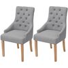 vidaXL Dining Chairs 2 pcs Light Grey Fabric