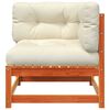 vidaXL Garden Sofas Corner with Cushions 2 pcs Wax Brown Solid Wood Pine