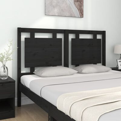 vidaXL Bed Headboard Black 140.5x4x100 cm Solid Pine Wood