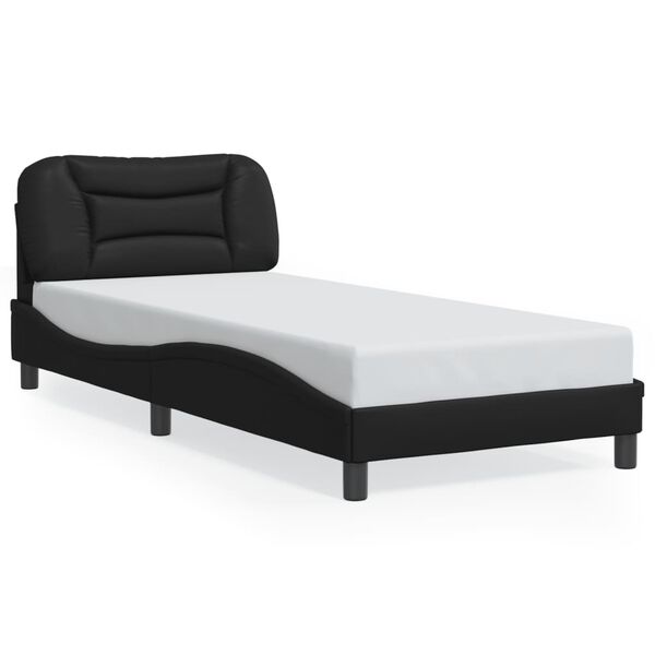 vidaXL Bed Frame without Mattress "Hvar" Black 90x190 cm Faux Leather