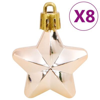 vidaXL 111 Piece Christmas Bauble Set Rose Gold Polystyrene