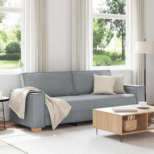 vidaXL 3-Seater Sofa Light Grey 220x78x84 cm Fabric