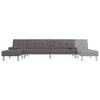 vidaXL L-shaped Sofa Bed Grey 255x140x70 cm Faux Leather