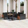 vidaXL Garden Sofa Set with Cushion 13 pcs Black