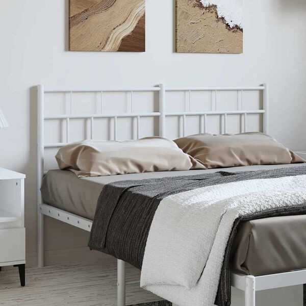 vidaXL Metal Replace Headboard White 150 cm