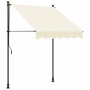 vidaXL Retractable Awning Cream 200x115 cm Fabric and Steel