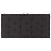vidaXL Pallet Floor Cushions 2 pcs Cotton Black