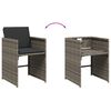 vidaXL 17 Piece Garden Dining Set with Cushions Grey Poly Rattan