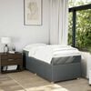 vidaXL Box Spring Bed with Mattress Dark Grey King Single Fabric