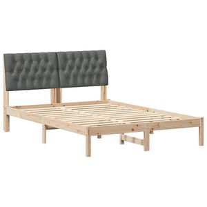 vidaXL Bed Frame with Upholstered Headboard Brown 135 x 190 cm