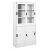 vidaXL Office Cabinet with Sliding Door White 90x40x180 cm Steel