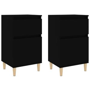 vidaXL Bedside Cabinets 2 pcs Black 40x35x70 cm